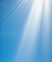 Wall Mural - sunbeam through the haze on blue sky, vertical