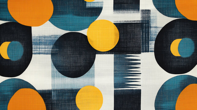 a whimsical yet sophisticated mid century modern pattern. limited colors. seamless pattern