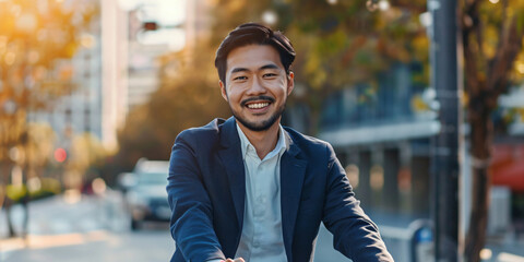 Wall Mural - Smiling Man in Suit in Urban Setting