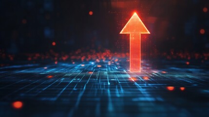 Poster - Digital Upward Arrow, Growth, and Success