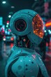 © GOLVR - Futuristic Robot in Neon City Lights