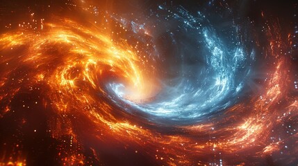 Wall Mural - cosmic dance of fire and ice