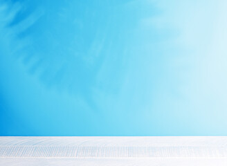 Aufkleber - Template with empty table and wall with leaves shadow