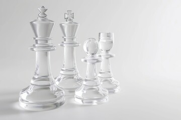 Sticker - Chess icon transparent glass white.