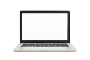 Modern laptop with blank screen on transparent background. perfect for design templates and showcasing digital content. High resolution isolated image.