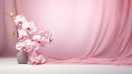 Poster - Pink Orchid and Soft Fabric