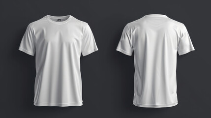 A high-resolution mockup of a white t-shirt with a full-front design, shown against a dark background to highlight the t-shirt and design