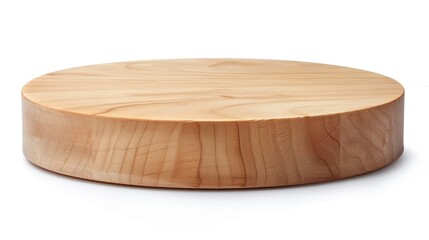 Photography of a wooden round podium for product presentation