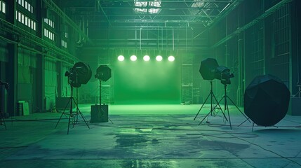 Perfect Location for Cinematography and Photography Concepts in Modern Environment with Green Screen