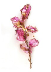 Sticker - Pink dried flower jewelry petal plant.