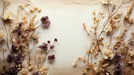 Wall Mural - Dried Flowers Bouquet on White Background