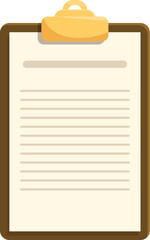 Poster - Clipboard with a blank paper is showing empty lines ready for notes