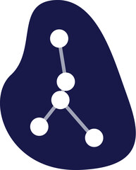 Poster - abstract constellation is depicted on a dark blue background, symbolizing the vastness of space and 