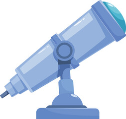 Poster - blue telescope standing on a tripod, embodying the spirit of exploration and the pursuit of knowledg