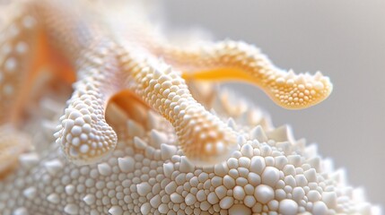 Poster - Hyper-realistic macro shot of a gecko's foot pad, intricate microstructures and setae visible, adhering to a glass surface, tack-sharp focus on pad ridges, high dynamic range,