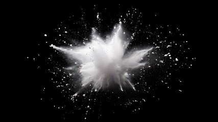 Wall Mural - White powder explosion.Freeze motion of white dust particles on black background.
black and white smoke