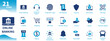 © icon - Online banking icon. Set of flat icons on money, finance, digital technology, innovation, computer, internet banking, security