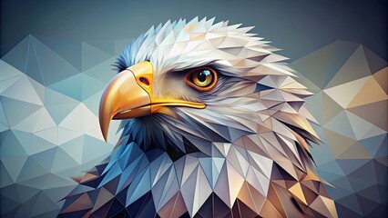 Wall Mural - Eagle head made of triangular polygons, abstract digital art concept , geometric, digital, art, abstract, eagle, head, polygon