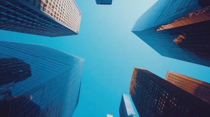 Aufkleber - Tall Buildings Reaching for a Blue Sky