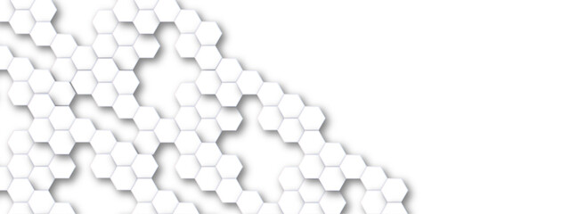 Abstract white soft hexagon concept design abstract technology background vector. White 3D futuristic honeycomb mosaic white background. 