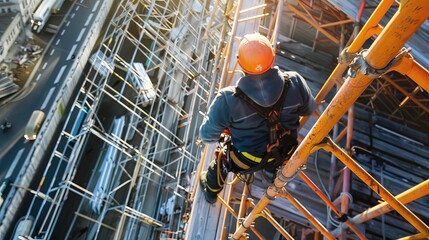 Poster - Scaffolding systems facilitate efficient material handling and logistics on construction sites, reducing downtime and optimizing labor productivity.