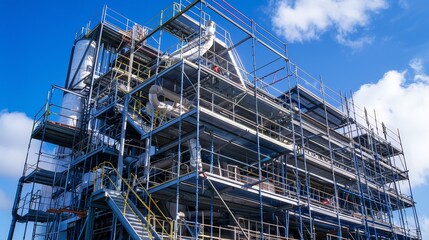 Poster - Scaffolding systems in industrial facilities support equipment maintenance, process upgrades, and facility expansions.