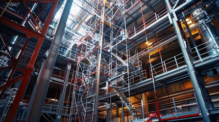Poster - Scaffolding systems in industrial facilities support equipment maintenance, process upgrades, and facility expansions.