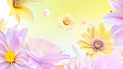 Aufkleber - This Vibrant flowers in various pastel colors fill the frame, creating a serene atmosphere.