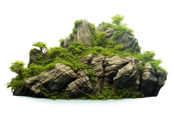 Wall Mural - Forest green rock vegetation.