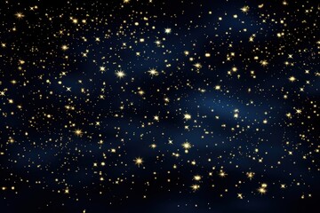 Wall Mural - Golden stars in starry night sky backgrounds astronomy universe.