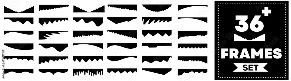 Web App Border Set of abstract design separator header and border for website and app ...