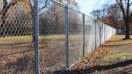 Poster - The assembly of chain link fences prioritizes installation techniques that ensure even tension and alignment,