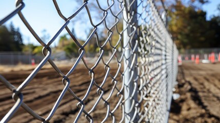 Poster - The design versatility of chain link fences supports temporary fencing needs for construction sites, event venues,