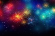 © MUdaylah - Abstract mix colored firework background with copy space with generative ai