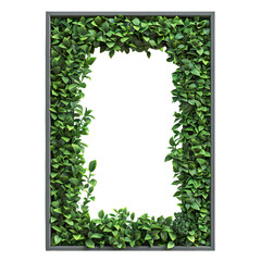 Canvas Print - Lush vertical garden frame with vibrant green foliage for indoor decor in modern space, cut out