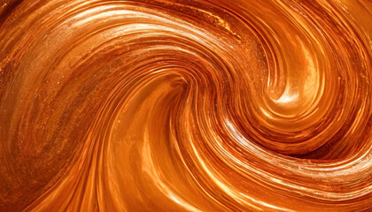 Wall Mural - Abstract Orange Metallic Swirl Texture