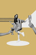 © deagreez - Vertical collage young girl clubber disco party event pub bar liquid beverage martini champagne alcoholic drink order dance weekend cheers