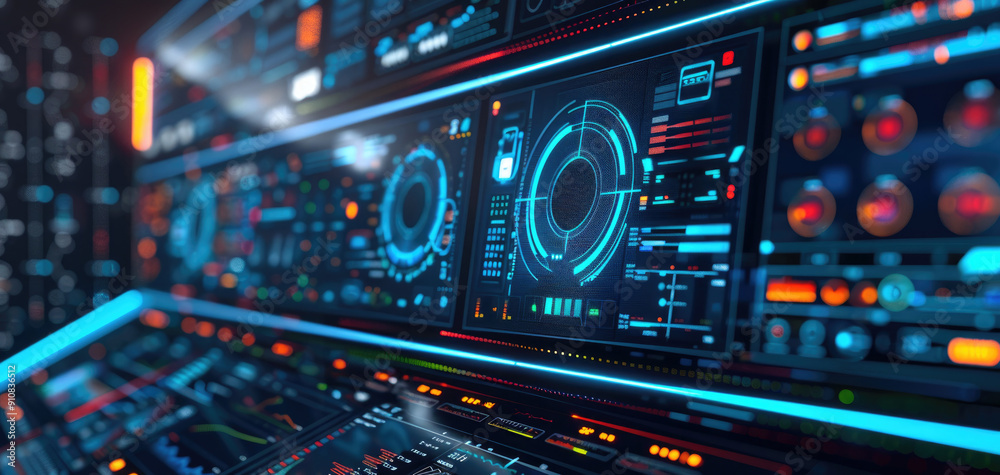 Depict 3D security software with a dashboard monitoring and ...