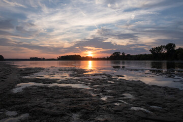 River Po landscape nature sunset sun