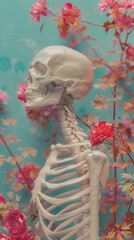 Wall Mural - osteoporosis. the human skeleton. bone destruction. World Osteoporosis Day. October 20th.