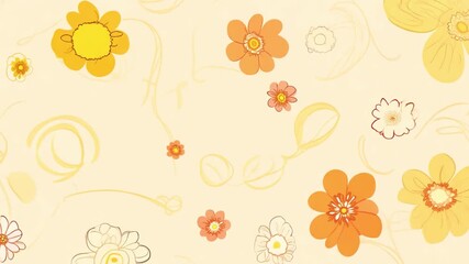 Poster - This vibrant floral arrangement with orange flowers and soft yellow leaves.