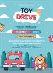 Poster - Toy Drive Brochure Vector Illustration