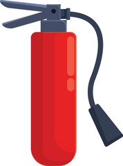 Poster - Red fire extinguisher standing upright, essential for fire safety and emergency preparedness