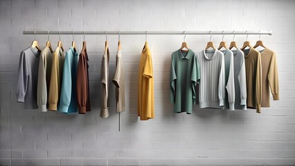 A Symphony of Silhouettes: A Minimalist Composition of Clothing on Hangers  Generative AI