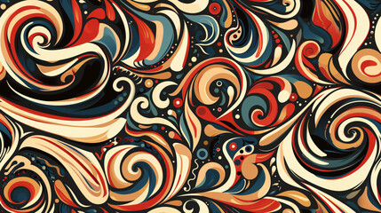 Aufkleber - Vibrant abstract swirls pattern background creating an artistic texture design