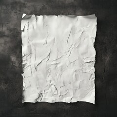Fototapete - A minimalist, clean white crumpled paper poster element By Generated AI