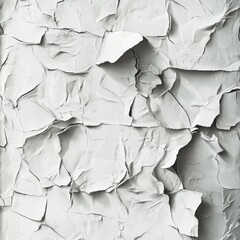 Fototapete - A minimalist, clean white crumpled paper poster element By Generated AI