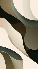 Wall Mural - Abstract background wallpaper, smooth curves, light beige, subtle gradients, curved paper in the minimalist style, poster