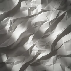 Fototapete - A minimalist, clean white crumpled paper poster element By Generated AI