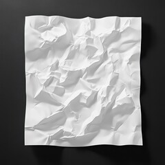 Fototapete - A minimalist, clean white crumpled paper poster element By Generated AI